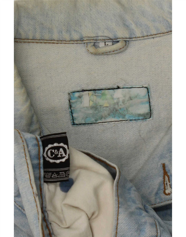 C&A Veste en jean surdimensionnée pour femme UK 16 Large Bleu Coton