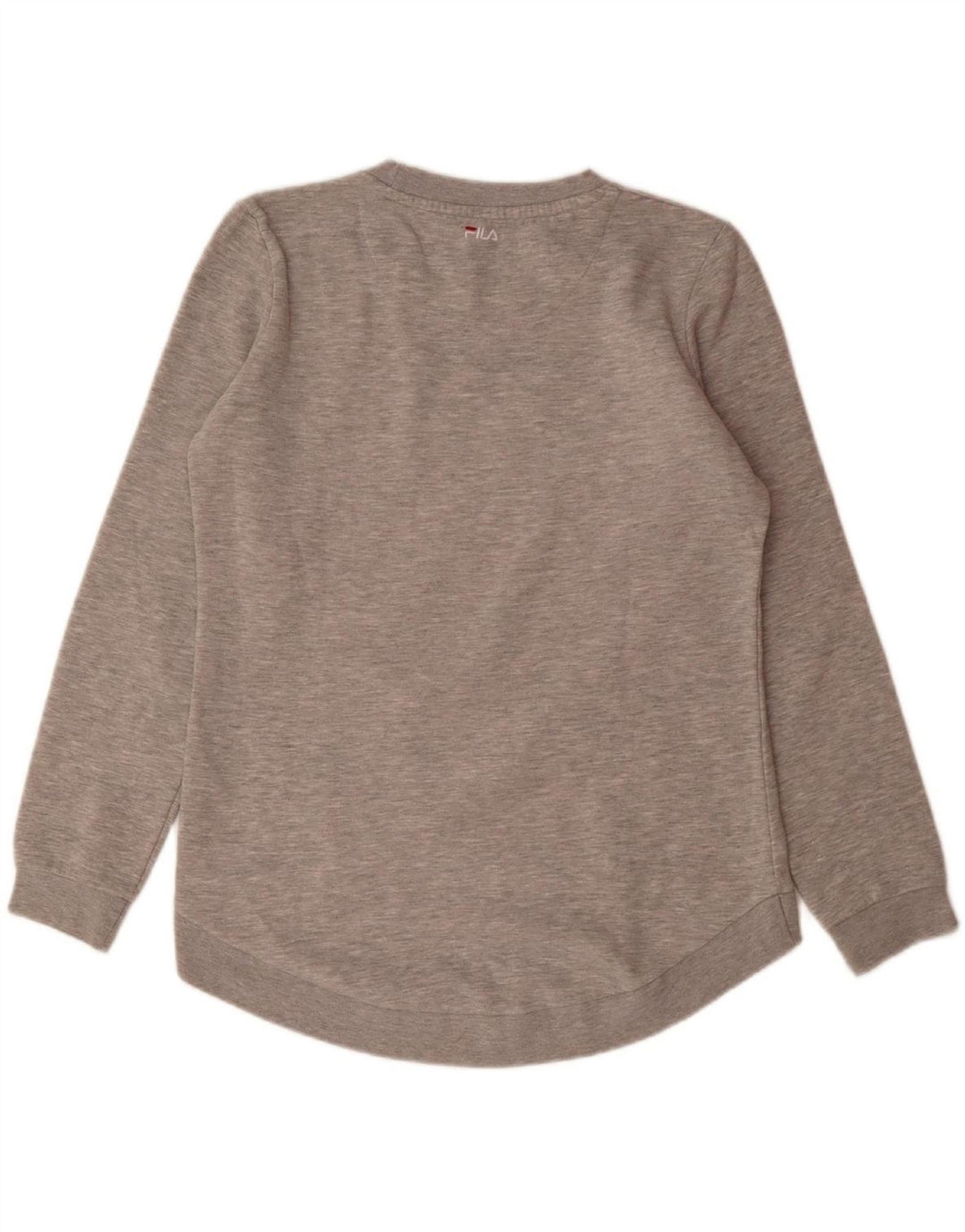 FILA Womens Graphic Sweatshirt Jumper UK 14 Medium Grey Cotton