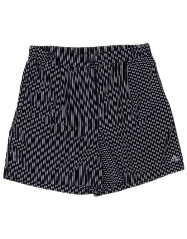 ADIDAS Womens Chino Shorts UK 16 Large W32 Navy Blue Striped Polyester
