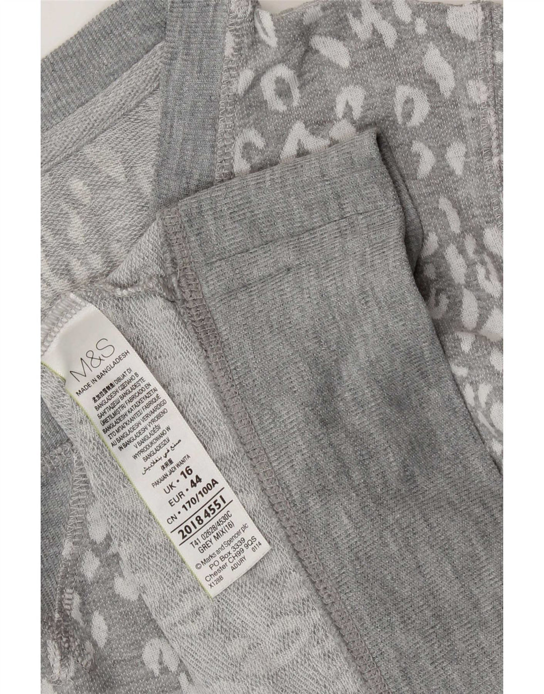 Marks & Spencer Sweat-shirt pour femme UK 16 Grand imprimé animal gris