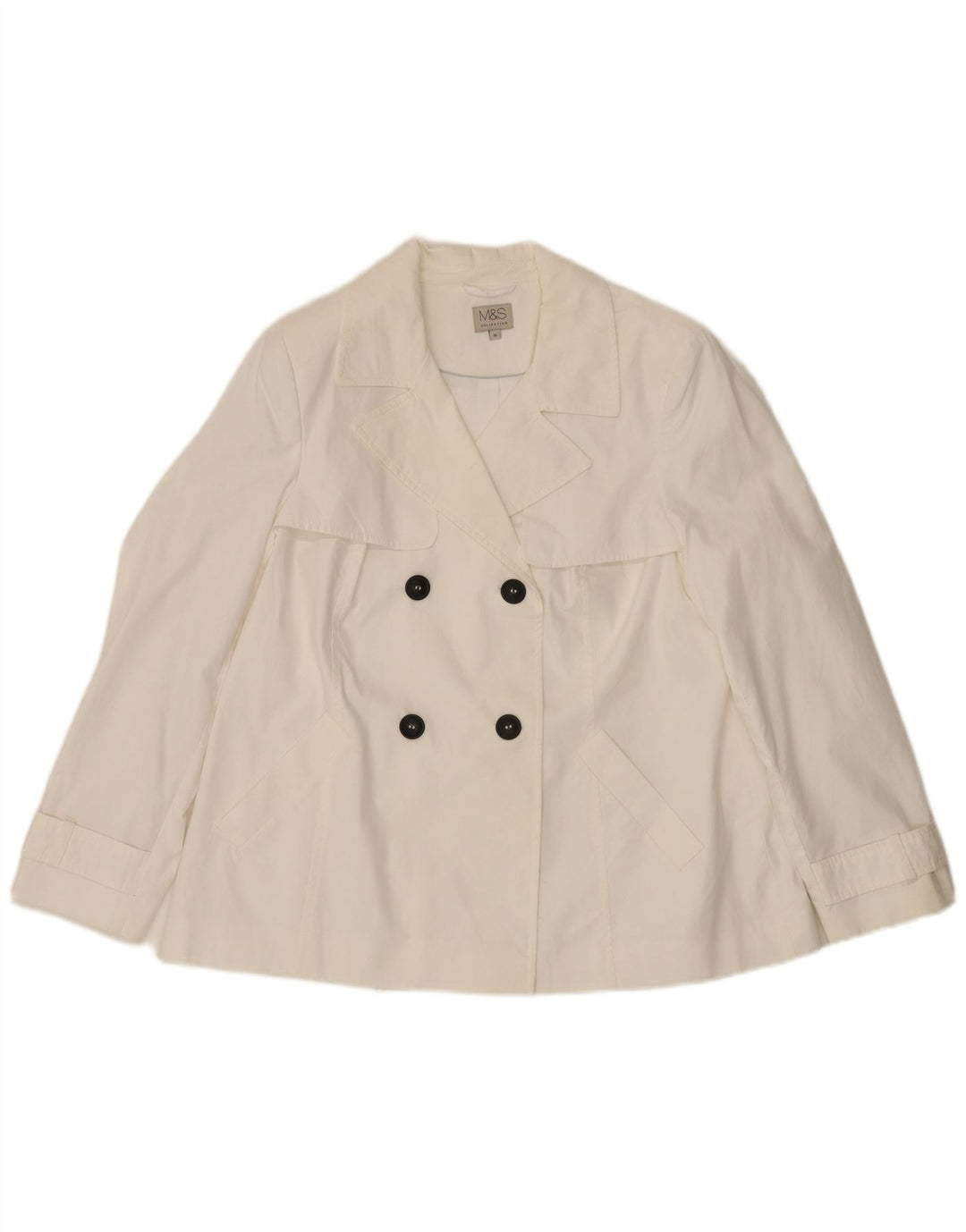 Marks & Spencer Trench court pour femme UK 16 Grand coton blanc