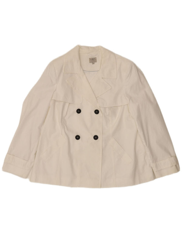 Marks & Spencer Trench court pour femme UK 16 Grand coton blanc