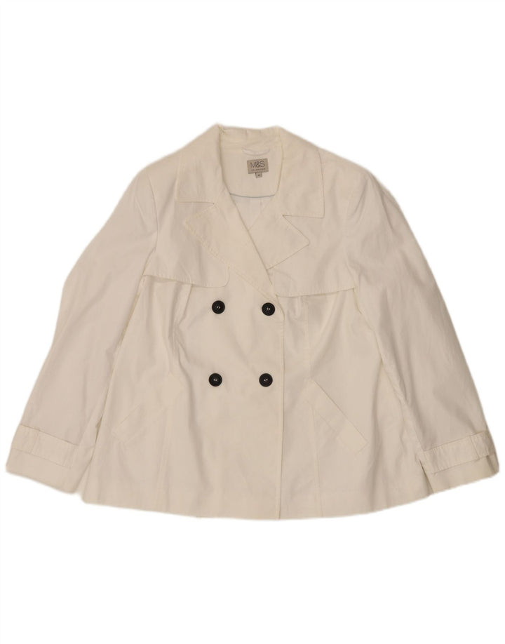 Marks & Spencer Trench court pour femme UK 16 Grand coton blanc