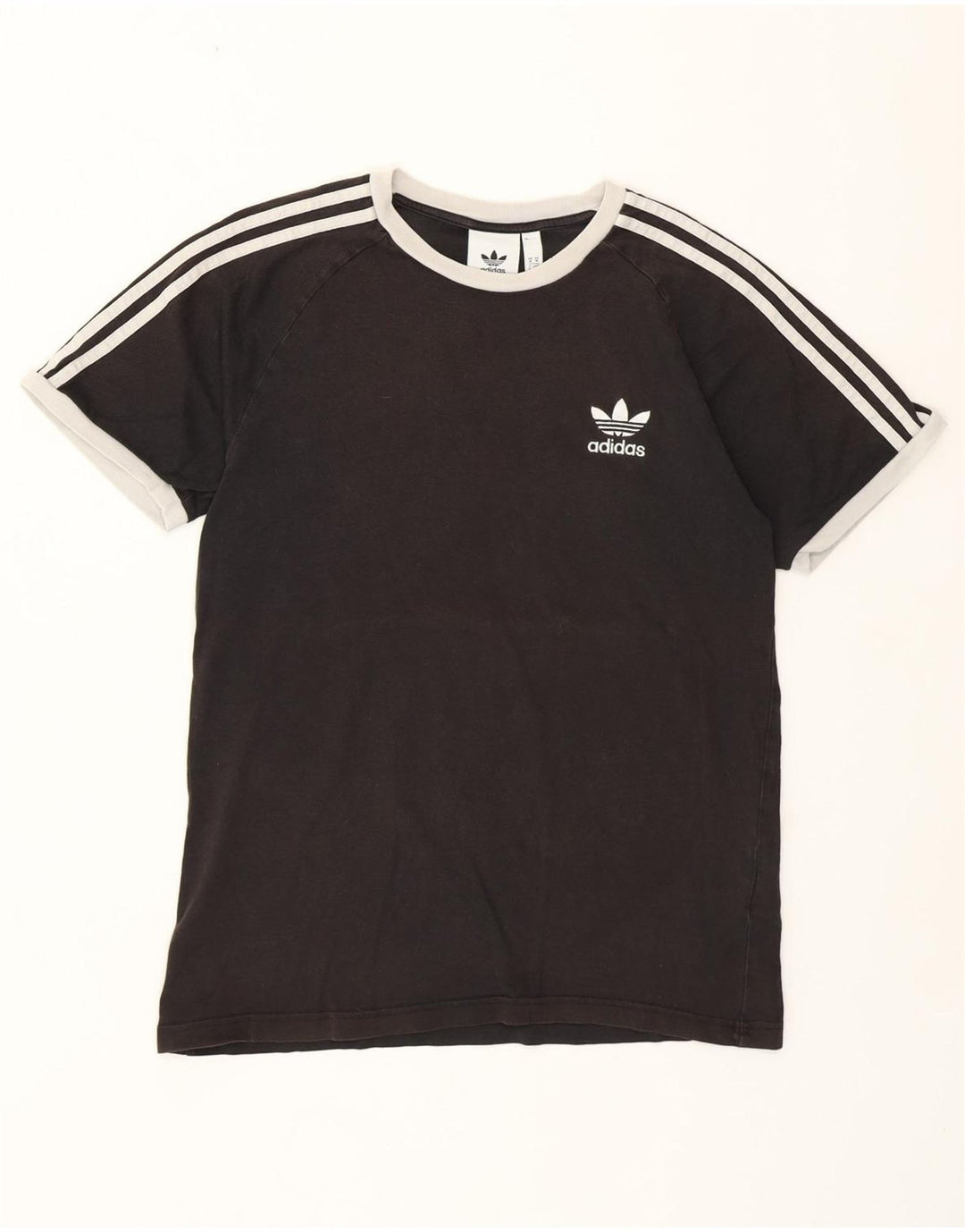 Adidas T-Shirt Femme Top UK 14 Coton Noir Moyen