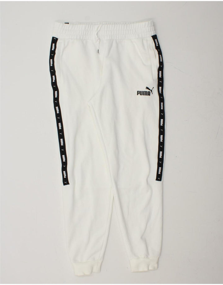 PUMA Pantalon de Survêtement Graphique Homme Joggers Large Blanc Colorblock