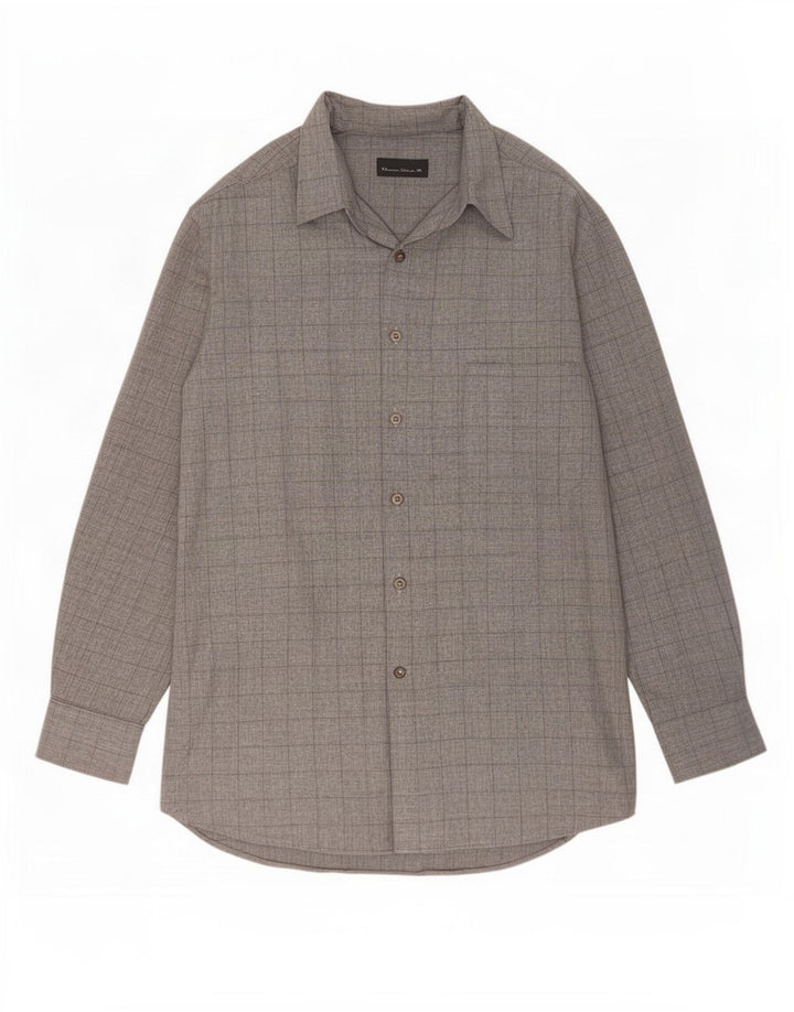 Massimo Dutti Chemise haute pour homme taille 42 grand gris à carreaux viscose