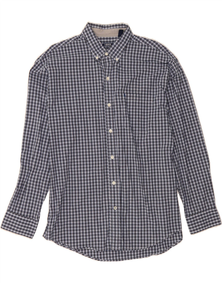 IZOD Mens Shirt Large Blue Check Cotton Vintage Izod and Second-Hand Izod from Messina Hembry 