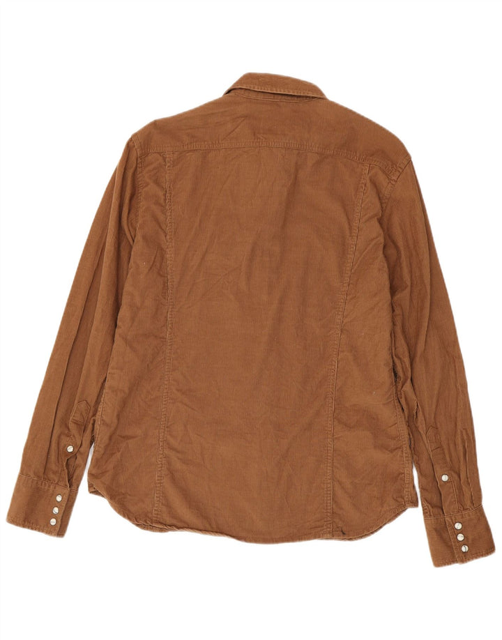 Gas Chemise Velours Côtelé Homme Marron Moyen Coton