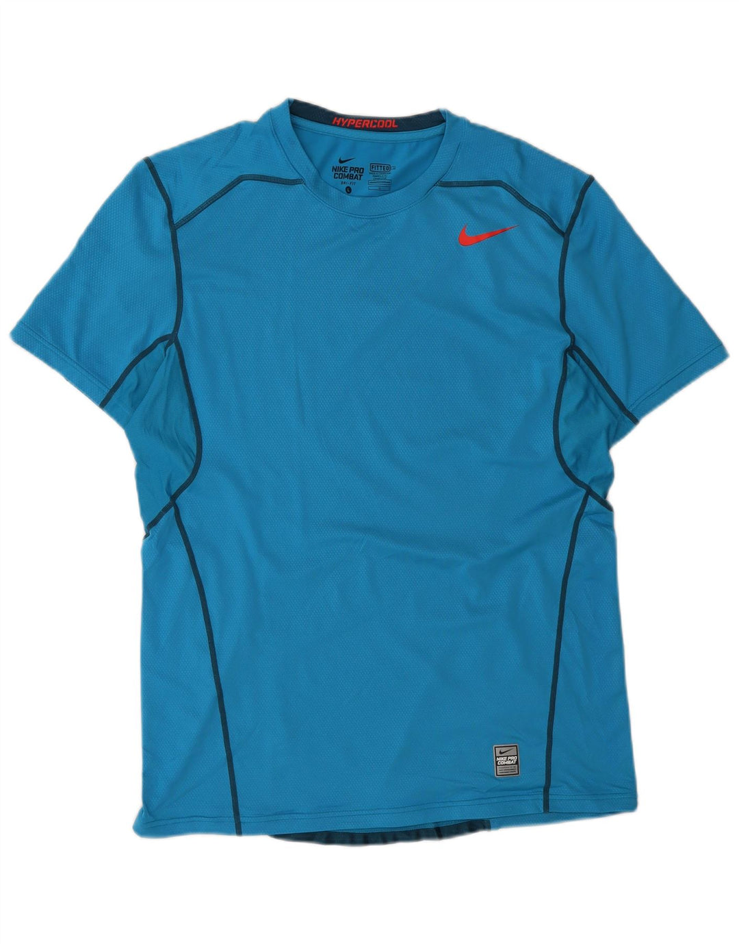 Nike Hommes Dri Fit T-Shirt Haut Large Bleu Colorblock Polyester