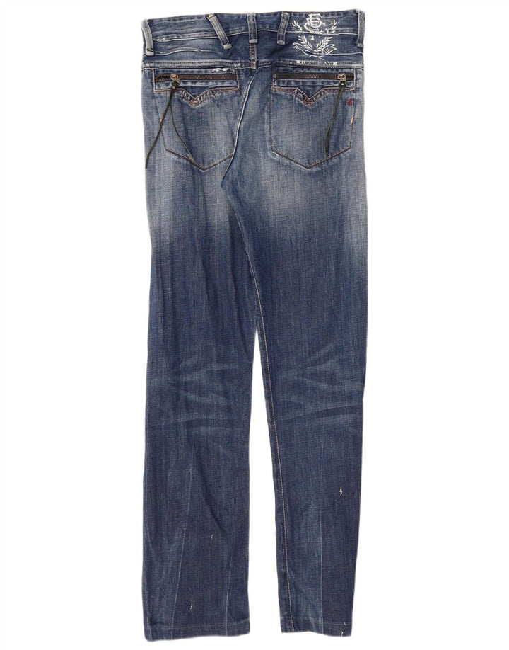 Replay Jean Droit Graphique Femme W29 L30 Bleu Coton