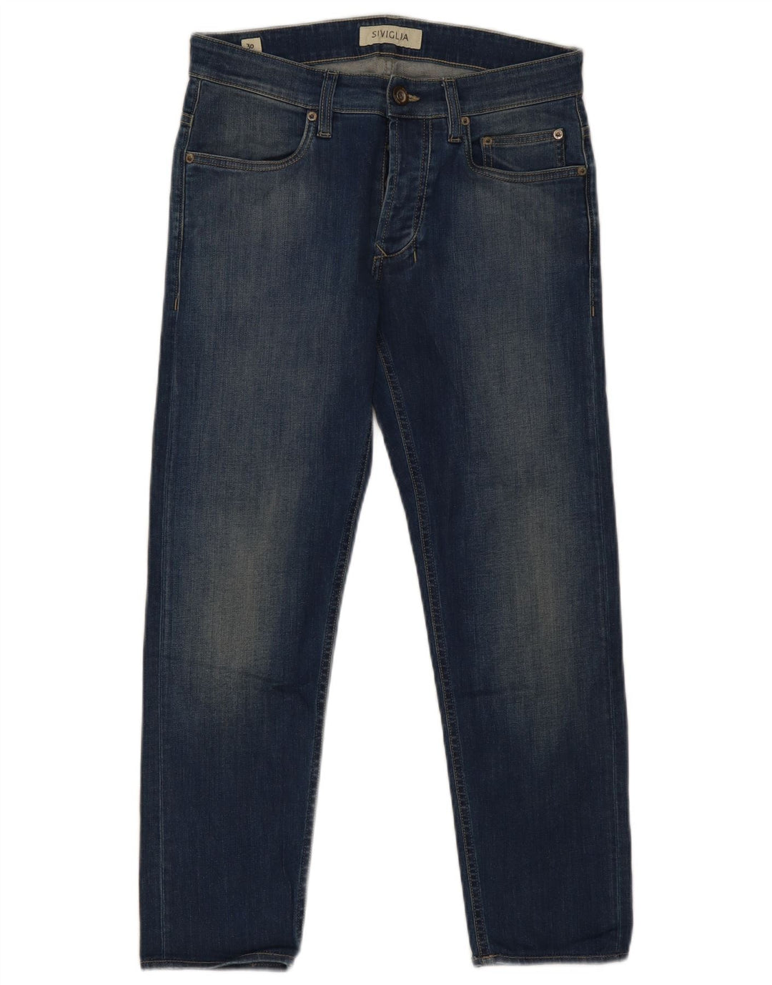 SIVIGLIA Jean Court Femme W30 L26 Bleu Coton