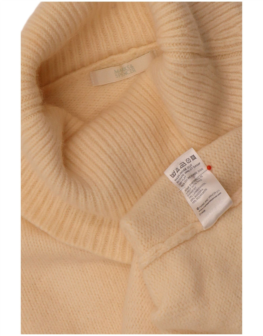 Marks & Spencer Pull col roulé pour femme UK 12 Beige moyen floral