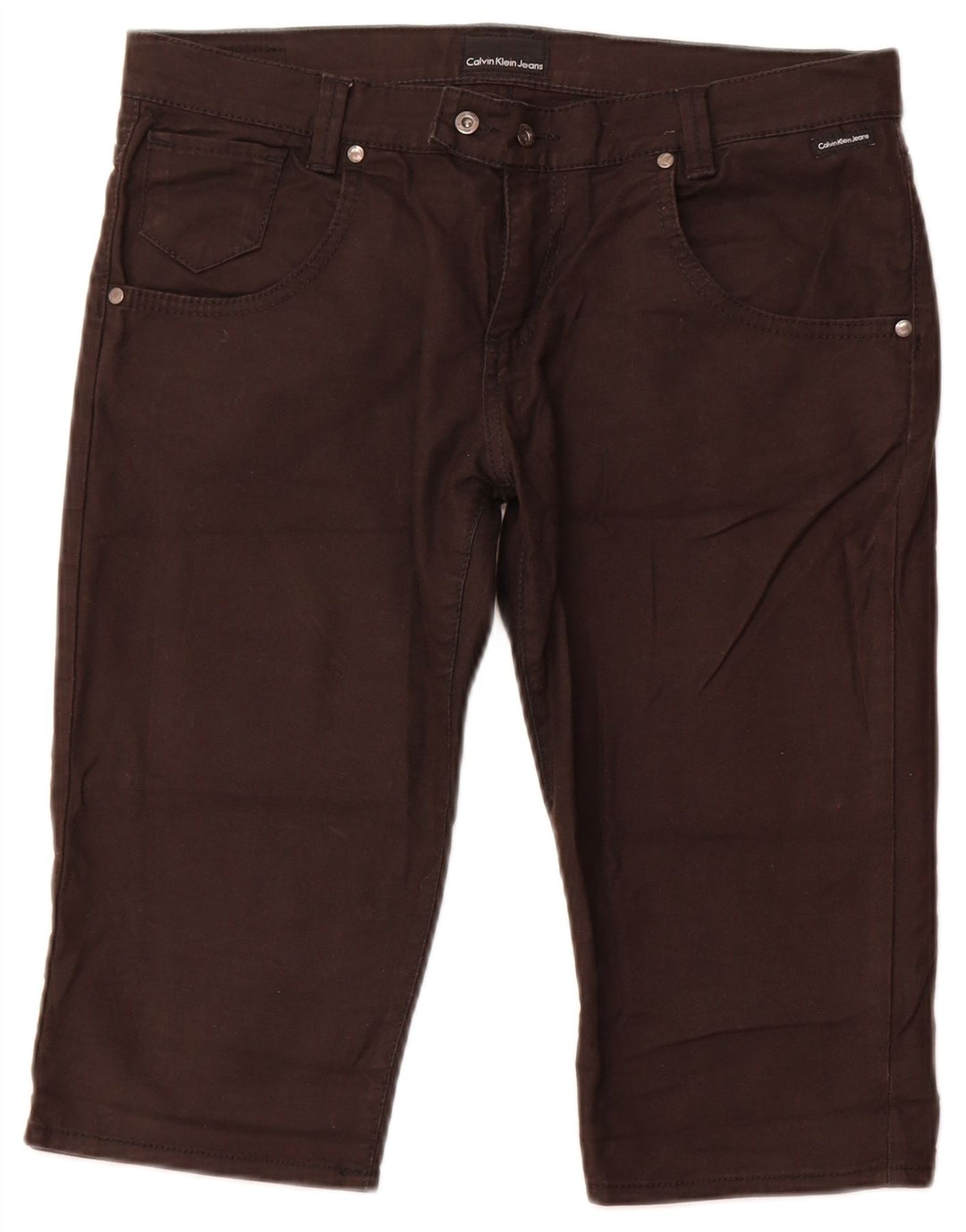 Calvin Klein Bermuda Femme W31 Coton Marron Moyen