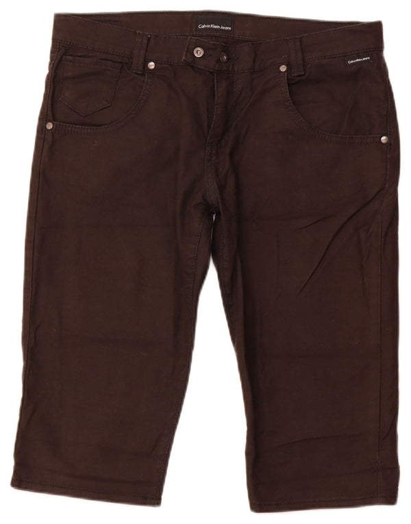 Calvin Klein Bermuda Femme W31 Coton Marron Moyen