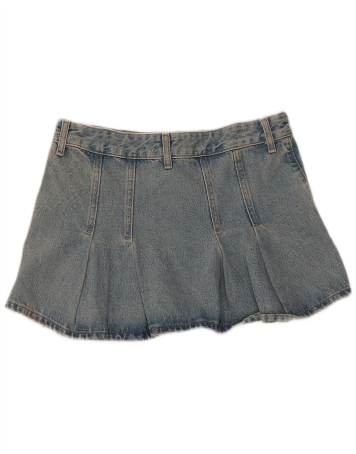 Zara Femme Mini Jupe En Jean Petit W26 Bleu Coton