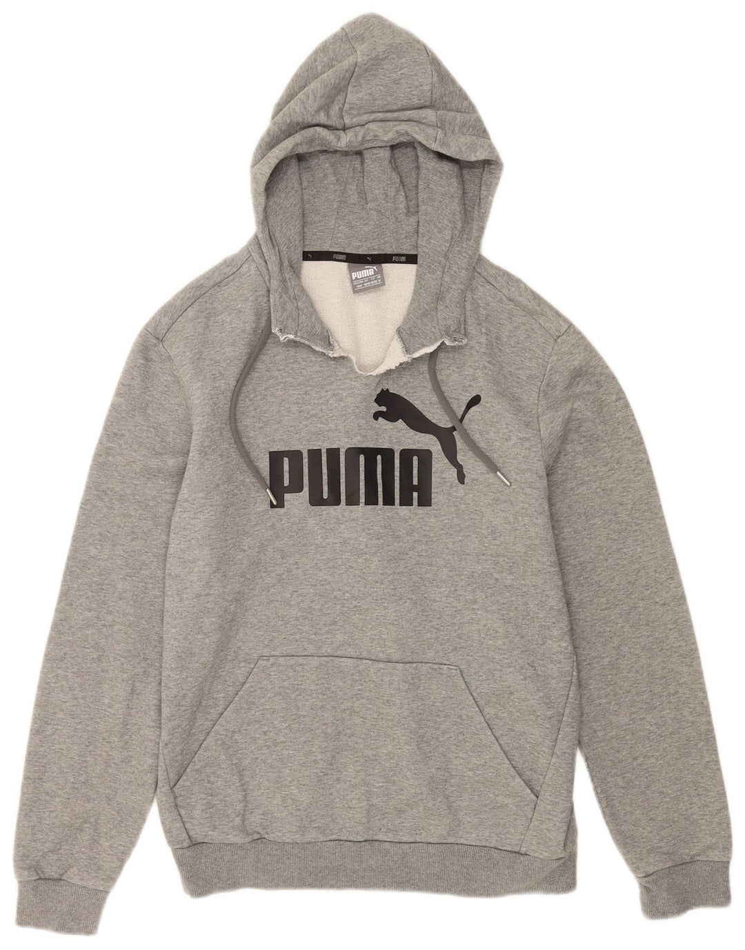 Puma Pull à Capuche Graphique Homme Gris Moyen Moucheté Coton