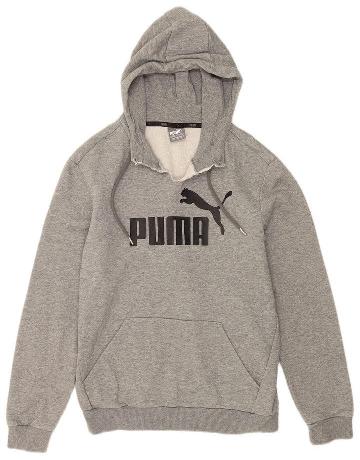Puma Pull à Capuche Graphique Homme Gris Moyen Moucheté Coton
