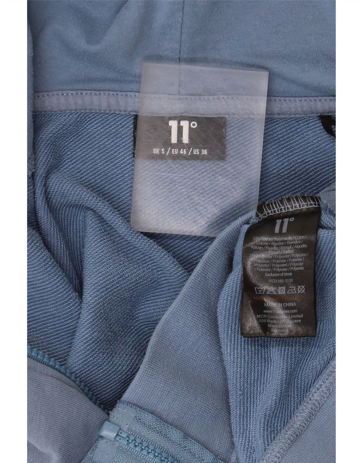 ELEVEN DEGREES Pull à capuche zippé pour homme en coton bleu petit