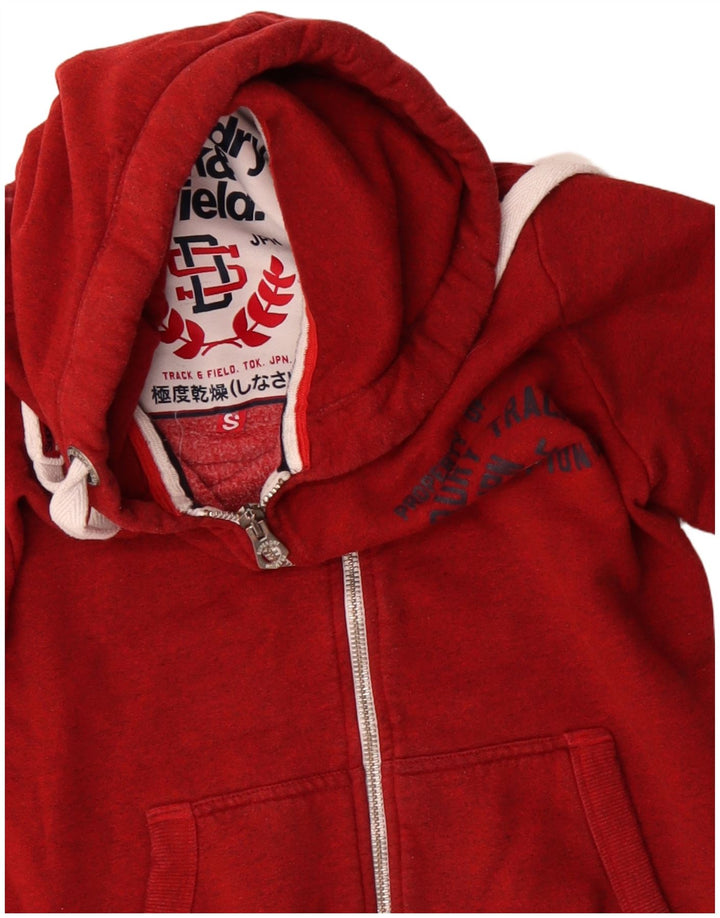 Superdry Pull à capuche zippé Graphic Small Rouge Coton Homme