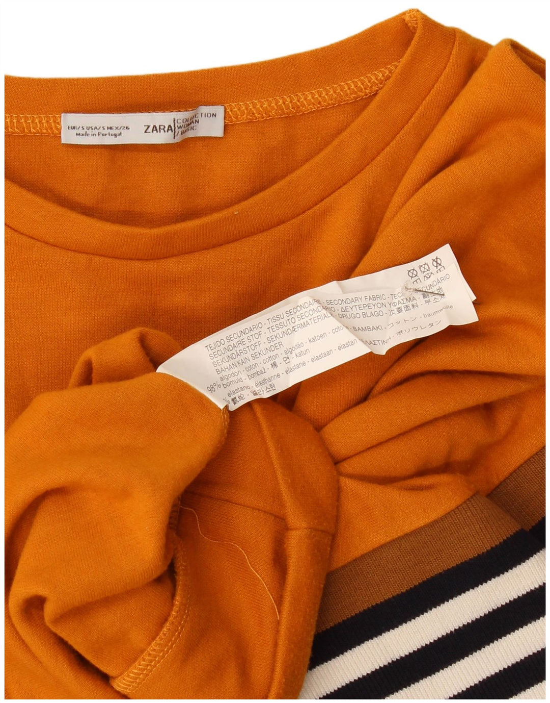 Zara Sweat-shirt surdimensionné pour femme UK 10 Petit rayé orange