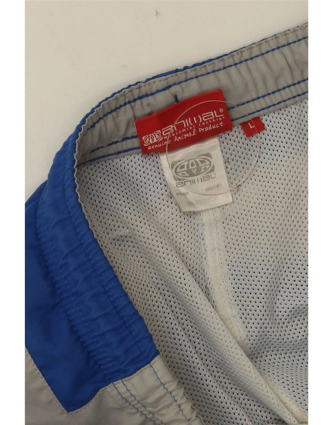 Animal Short de bain graphique pour hommes, grand bleu, polyester color block