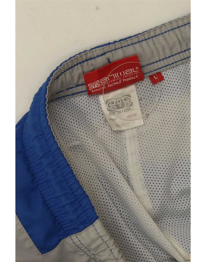 Animal Short de bain graphique pour hommes, grand bleu, polyester color block