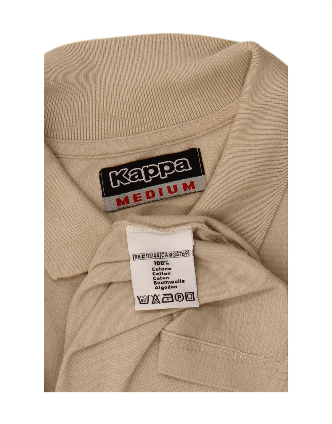 KAPPA Polo à manches longues homme en coton beige moyen
