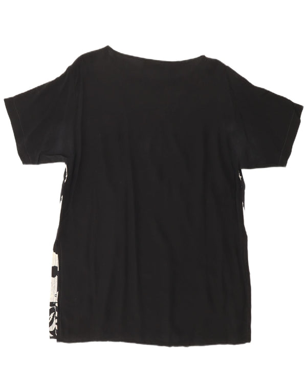 Fendi Womens Blouse Top UK 14 Grand Noir Imprimé Animal Designer