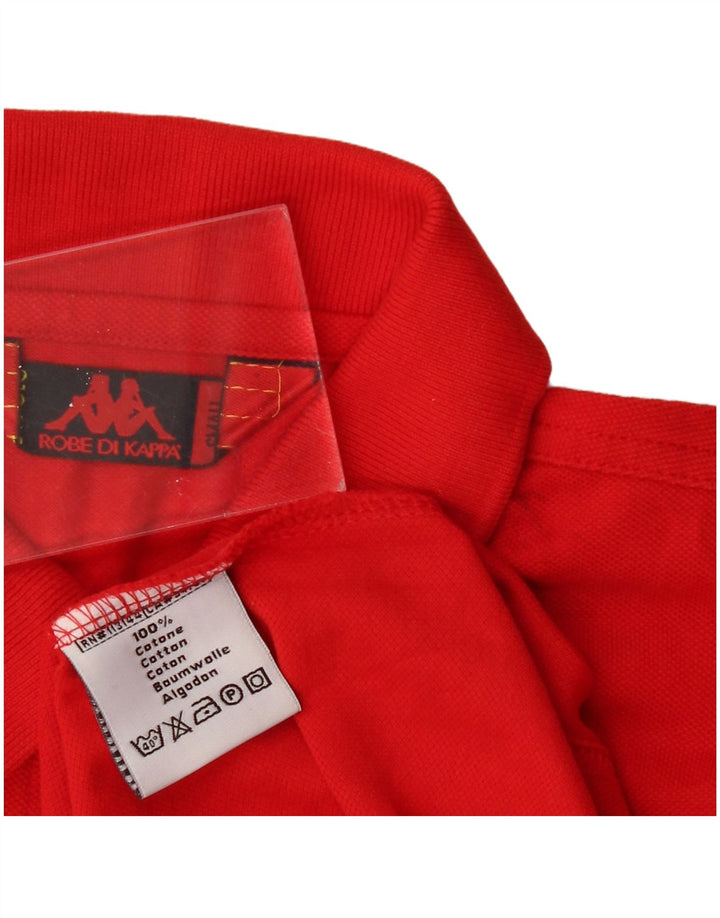 KAPPA Polo Femme UK 10 Petit Rouge Coton