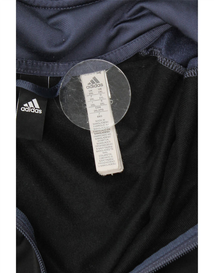Adidas Veste de survêtement pour homme 2XL Bleu marine Colorblock Polyester