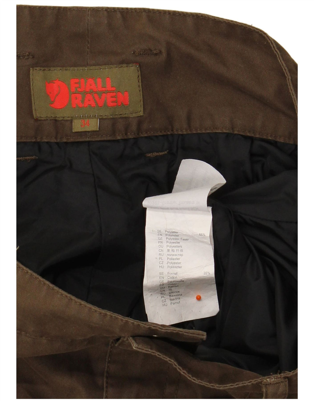 FJALL RAVEN Pantalon coupe-vent camouflage femme W34 L30 Kaki Polyester