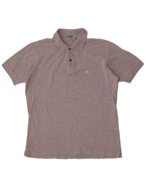 Benetton Polo Homme Large Gris Moucheté