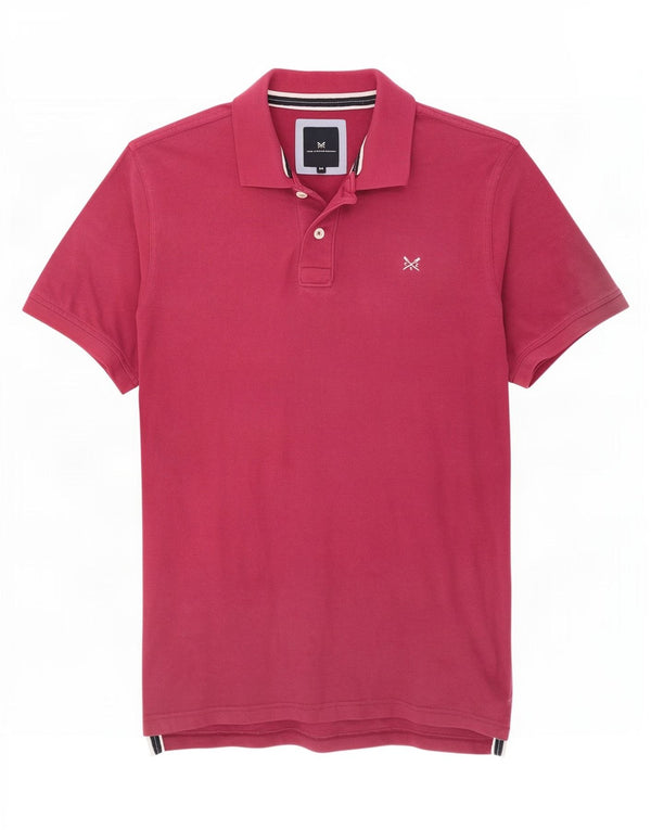 Crew Clothing Polo Homme Coton Bordeaux Moyen