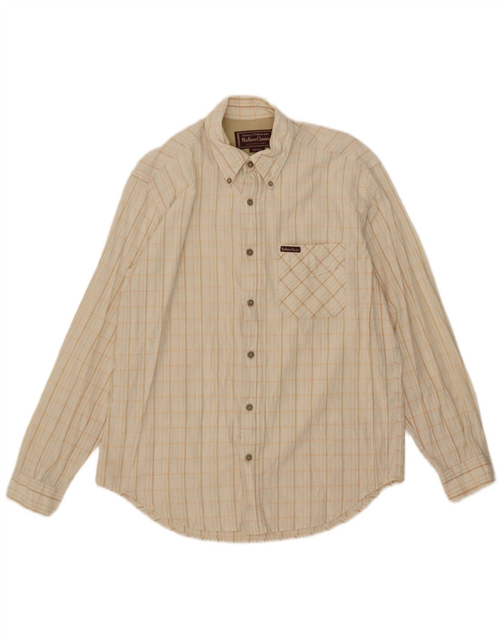 Marlboro Classics Chemise Homme Carreaux Beige Moyen
