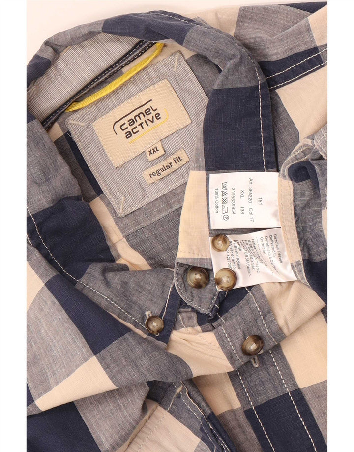 Camel Active Chemise coupe régulière pour homme 2XL en coton vichy bleu marine