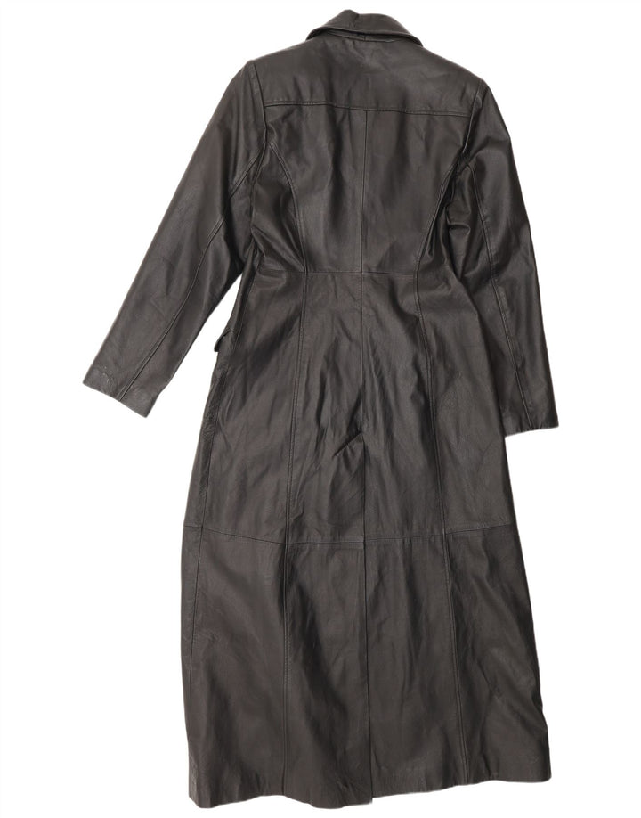 CAPELLE Manteau en cuir pour femme UK 12 Cuir noir moyen