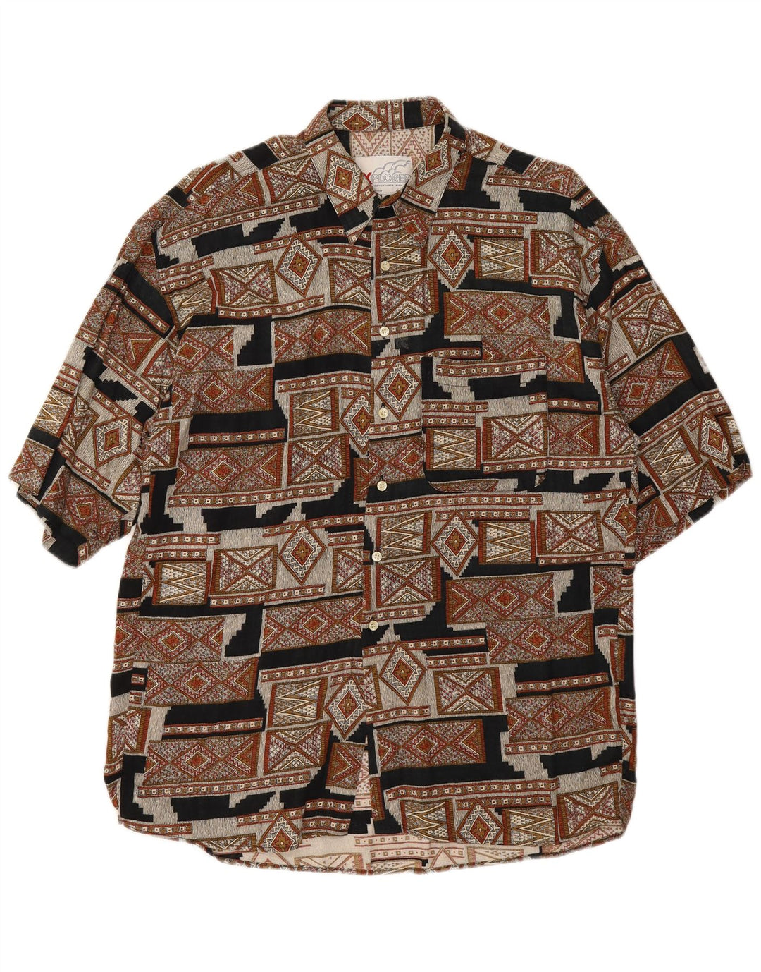 Chemise à manches courtes homme Explorer XL marron géométrique