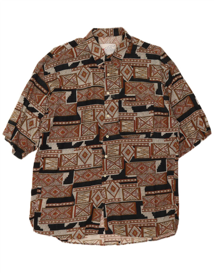 Chemise à manches courtes homme Explorer XL marron géométrique