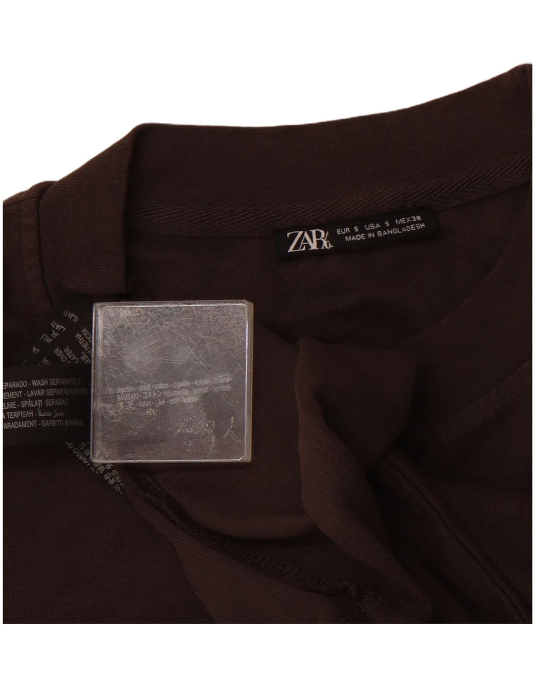 Zara Homme T-Shirt Top Petit Gris Coton