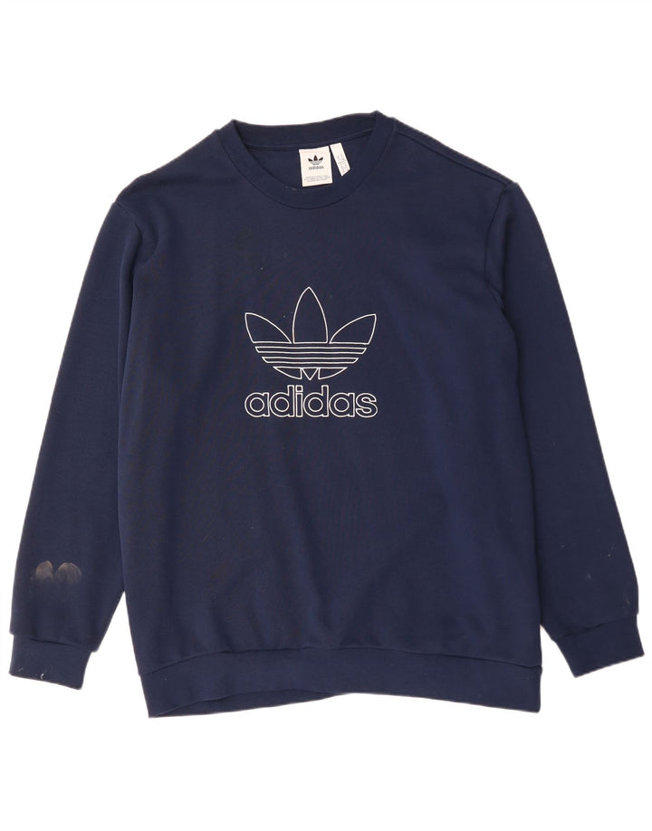 ADIDAS Sweat-shirt graphique pour homme XL en coton bleu marine