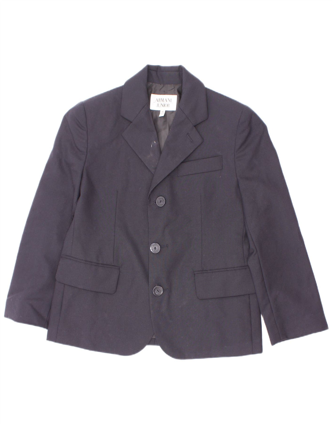 Armani Junior Veste Blazer 3 Boutons Garçon 6-7 Ans Laine Bleu Marine