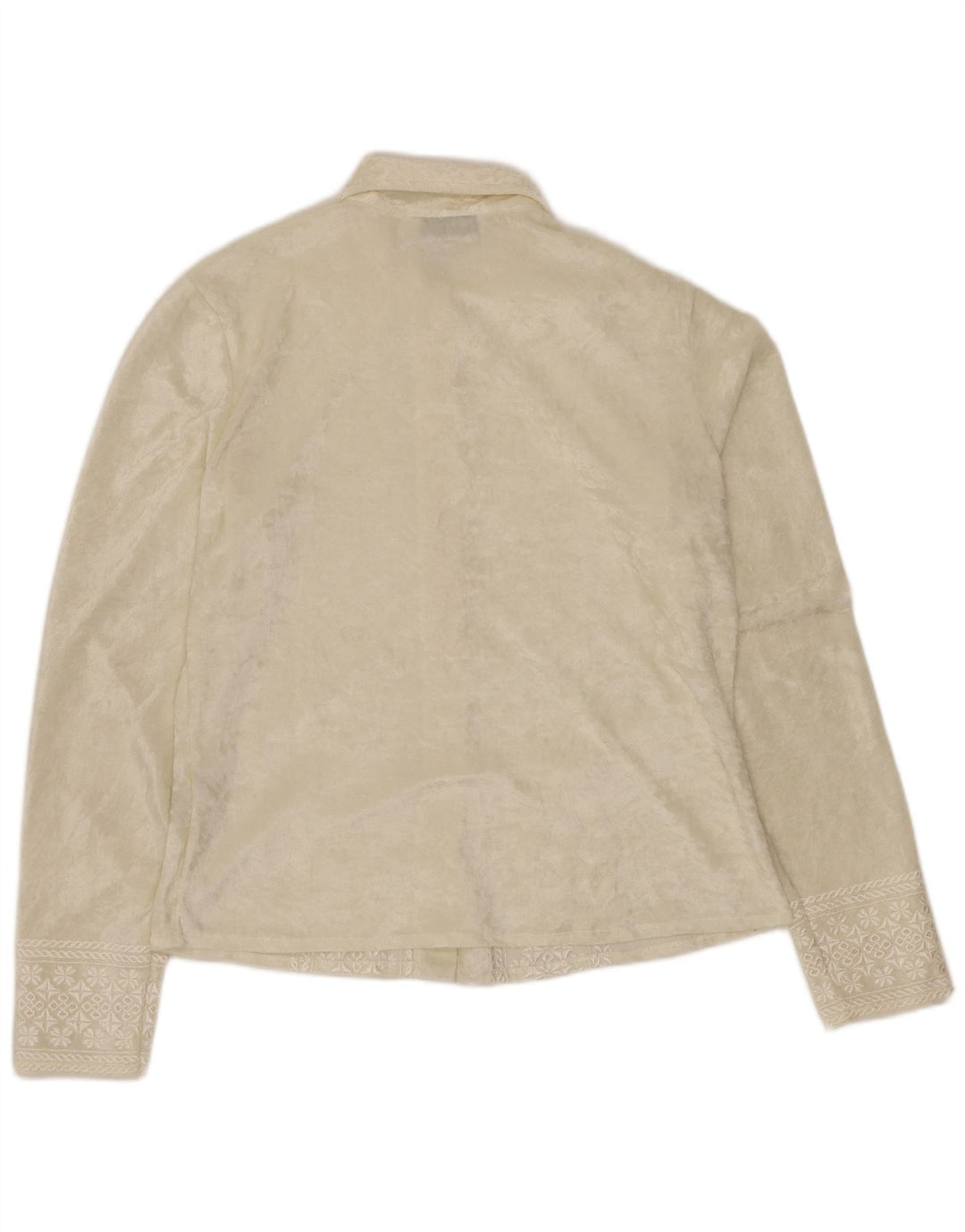 ENARA CAMICE Chemisier en velours pour femme UK 12 Soie florale blanc cassé moyen