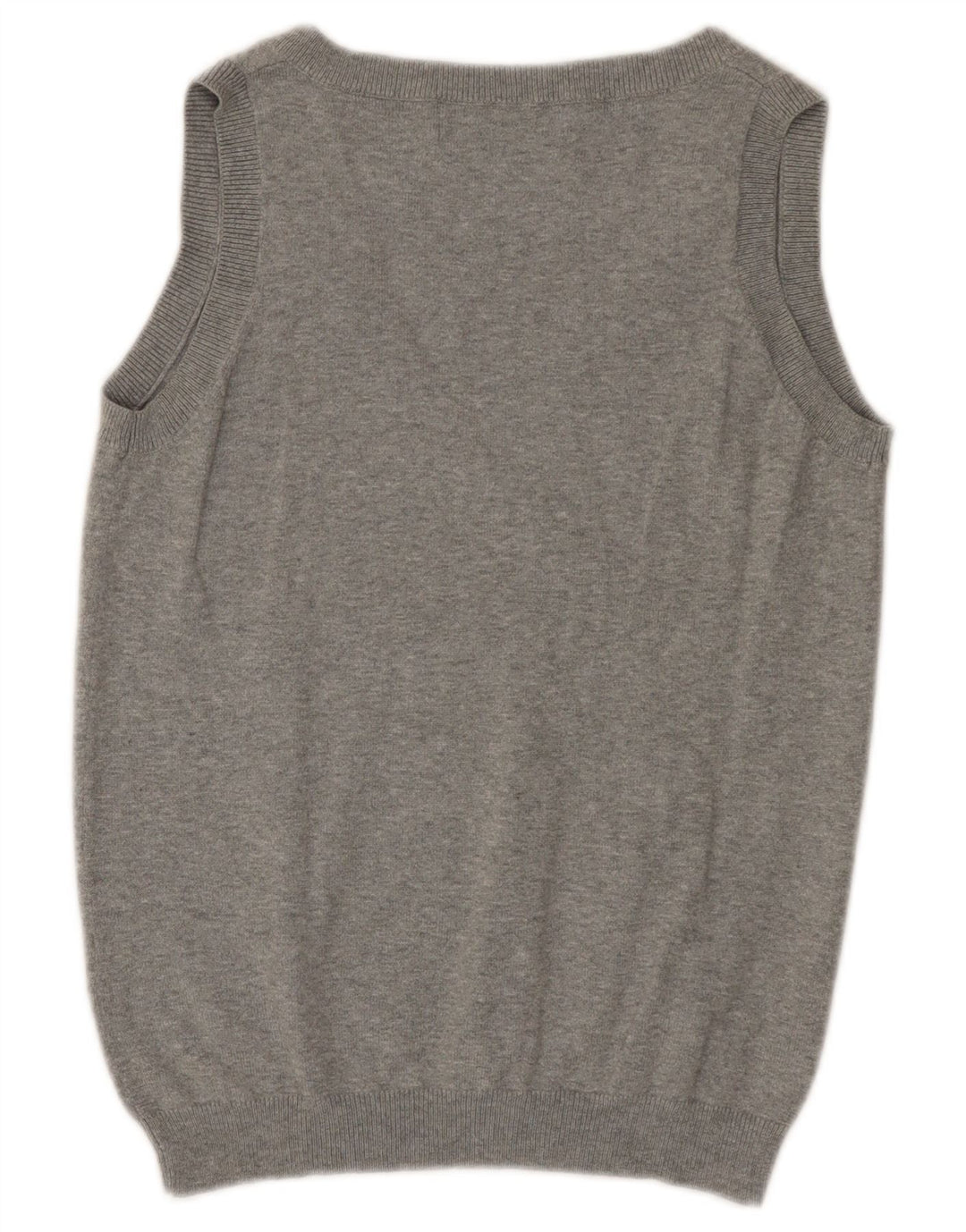 Zara Womens Crop Vest Débardeur UK 14 Grand Coton Gris