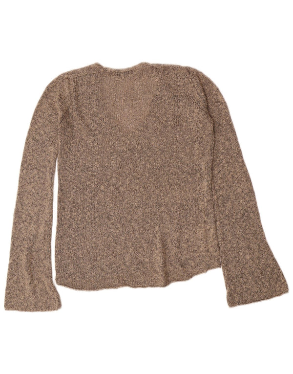 Zara Pull col V pour femme UK 10 Petit Marron