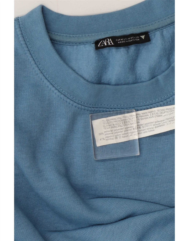 Zara Sweat-shirt pour femme UK 44 Bleu moyen Polyester