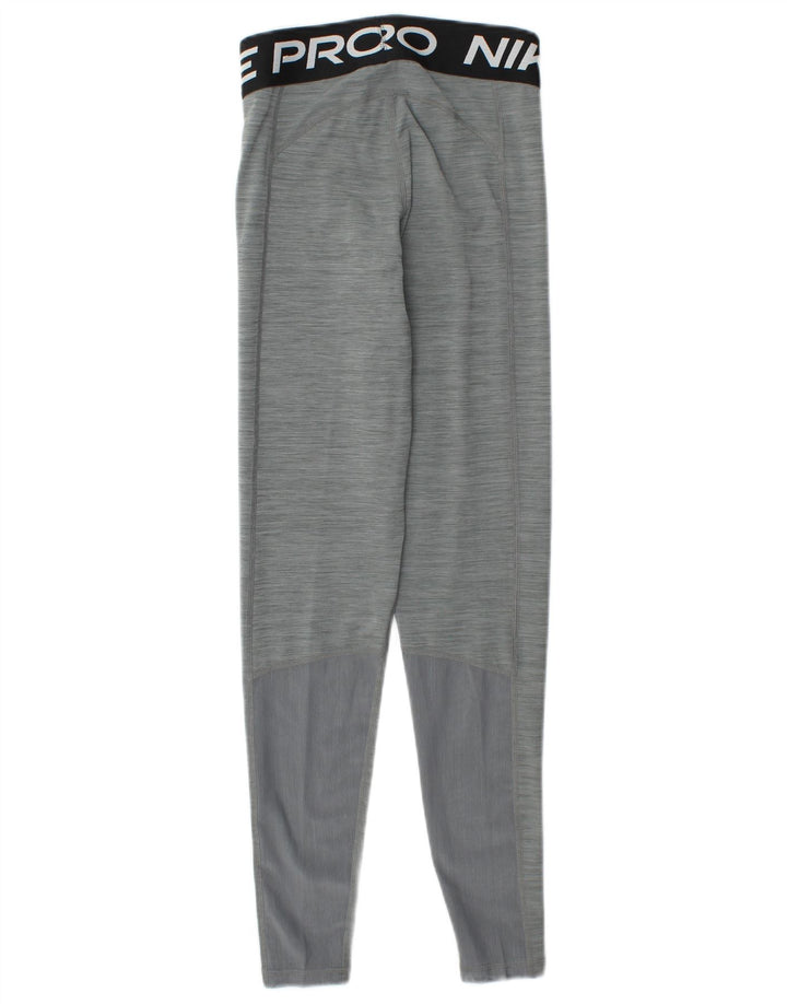 NIKE Femmes Dri Fit Graphic Leggings UK 4 XS Gris Moucheté Polyester