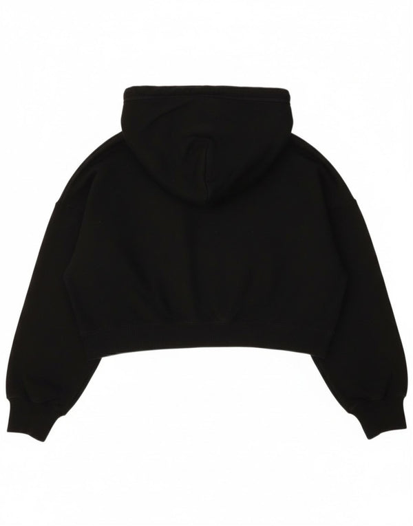 Hollister Pull à capuche zippé surdimensionné pour femme UK 10 Petit coton noir