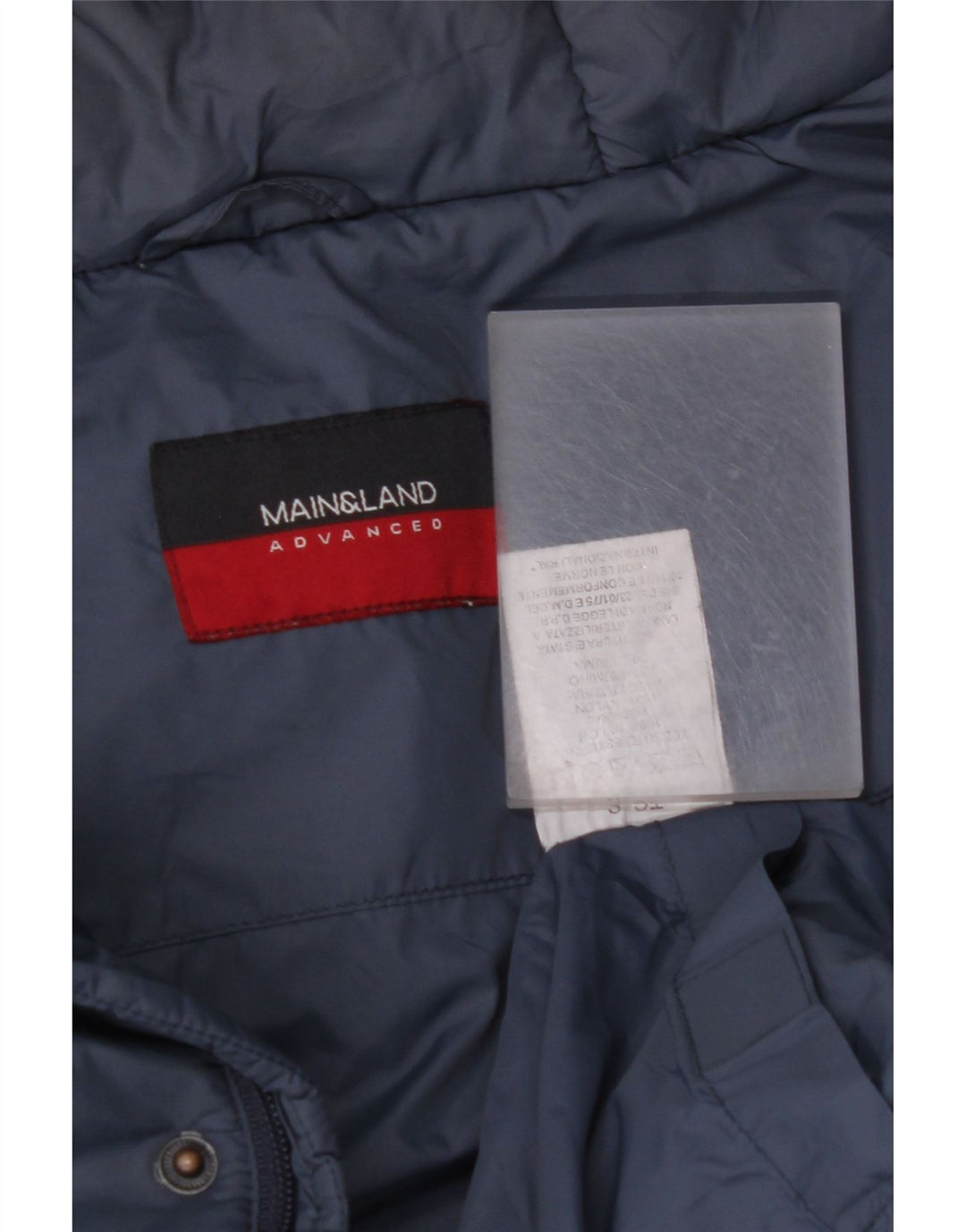 VINTAGE Manteau rembourré à capuche coupe ample pour homme UK 36 Petit nylon bleu