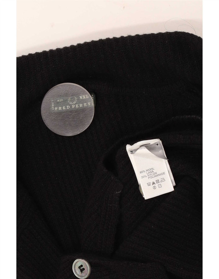 Fred Perry Pull Cardigan Femme UK 20 2XL Laine Noire
