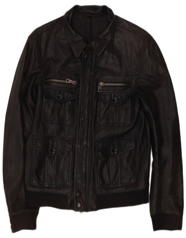 veste en cuir homme vintage IT 50 Medium Noir